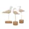 Set of 3 White Polystone Contemporary Sculpture, 15", 15", 14"